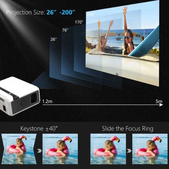 Projektor Rzutnik Full HD 4K WiFi Android 9 Bluetooth Zenwire e520h