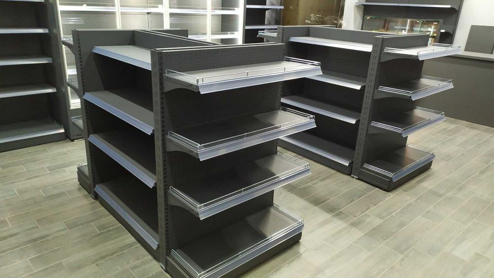 Металеві стелажі торгівельні від українського виробника в наявності