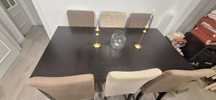 Mesa Ikea extensível em preto + 6 cadeiras