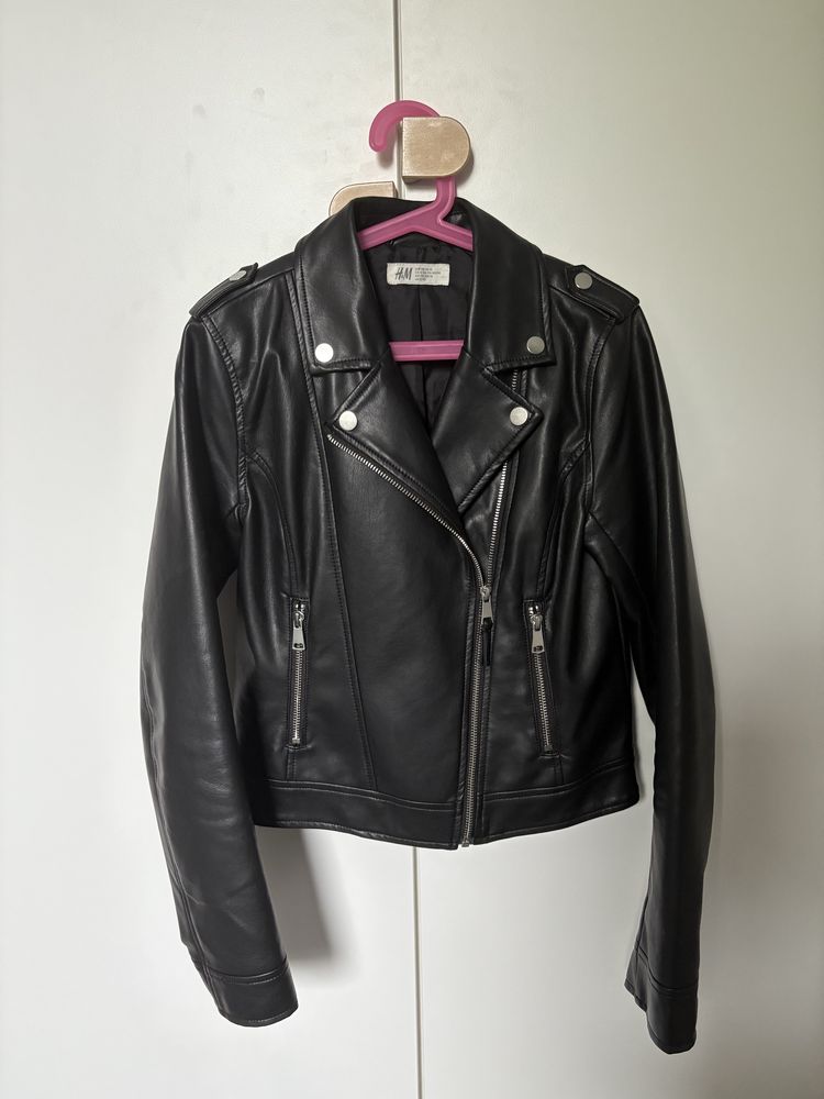 Kurtka biker ramoneska eko-skóra H&M 158 jak nowa