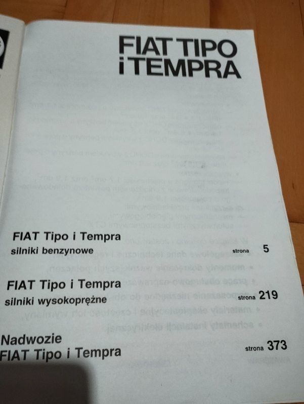Fiat Tipo i Tempra wkł samochody mechanik poradnik instrukcja książka