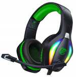 Słuchawki gamingowe przewodowe z mikrofonem LED RGB PC PS5 Xbox Switch