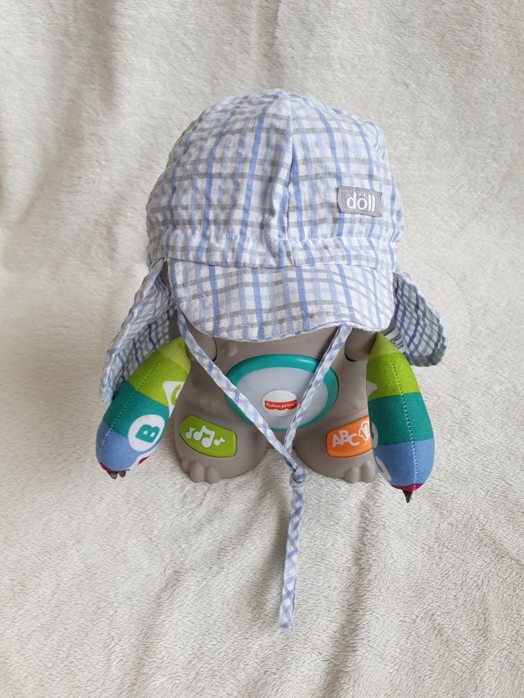 czapka przeciwsłoneczna doll czapeczka z daszkiem wiązana bawełniana