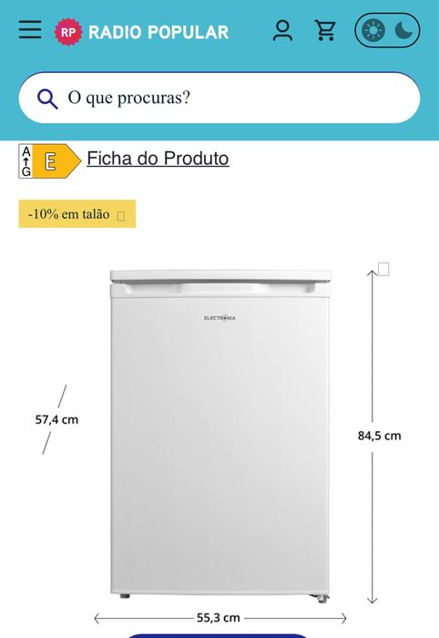 Frigorifico 113lt marca electronia (rádio popular)