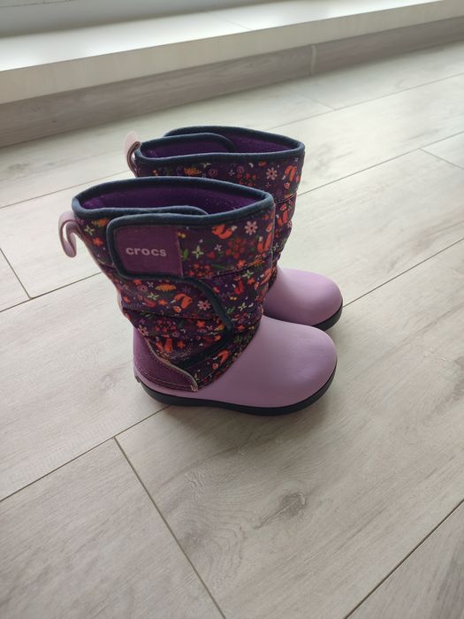 Сапожки Crocs, термо ботінки, дутіки, зимові черевики на липучці