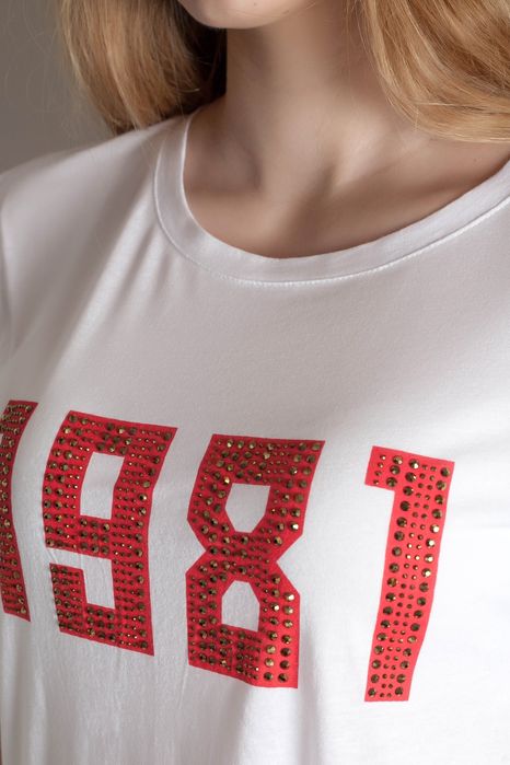 GUESS ОРИГІНАЛ. Нова жіноча футболка біла белая лого 1981