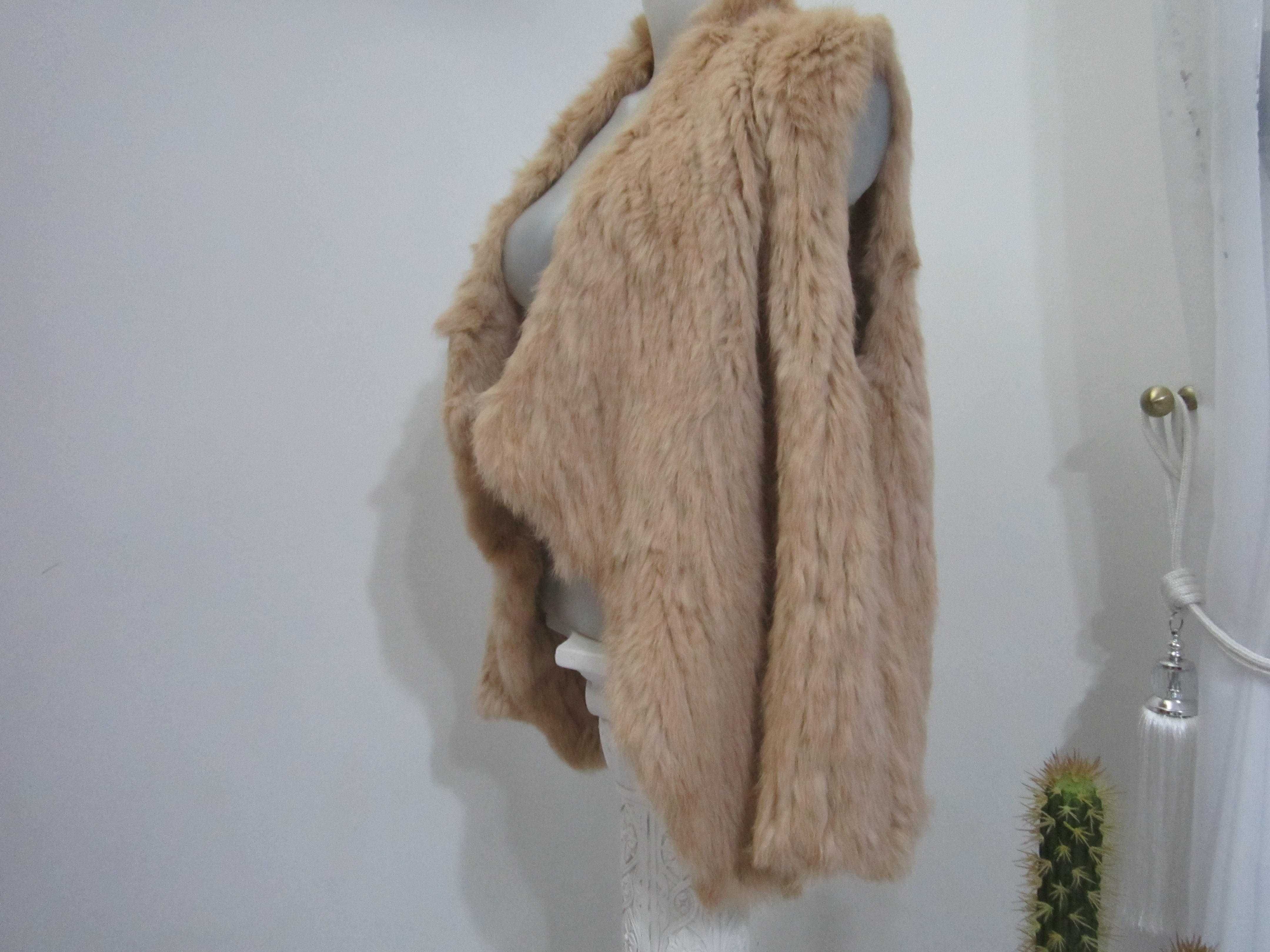 kamizelka oversize tkana obustronnie rozm XL-XXL futro naturalne