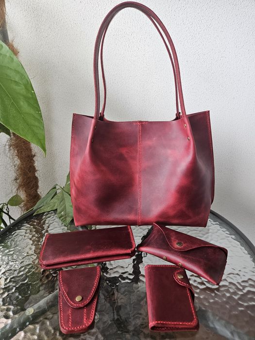 Комплект зі шкіри Crazy Horse (Італія) – ручна робота