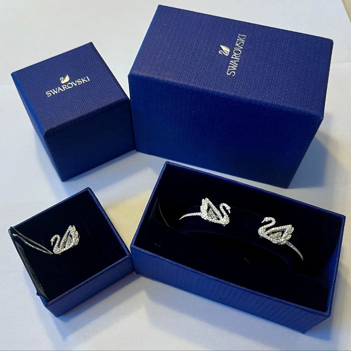 Komplet Swarovski bransoletka i pierścionek z serii Dancing Swan