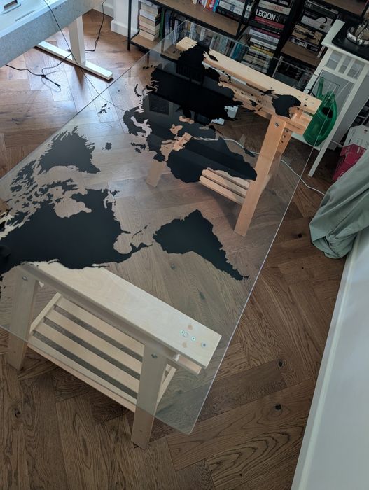 Ikea biurko na kozakach mapa świata 160x80