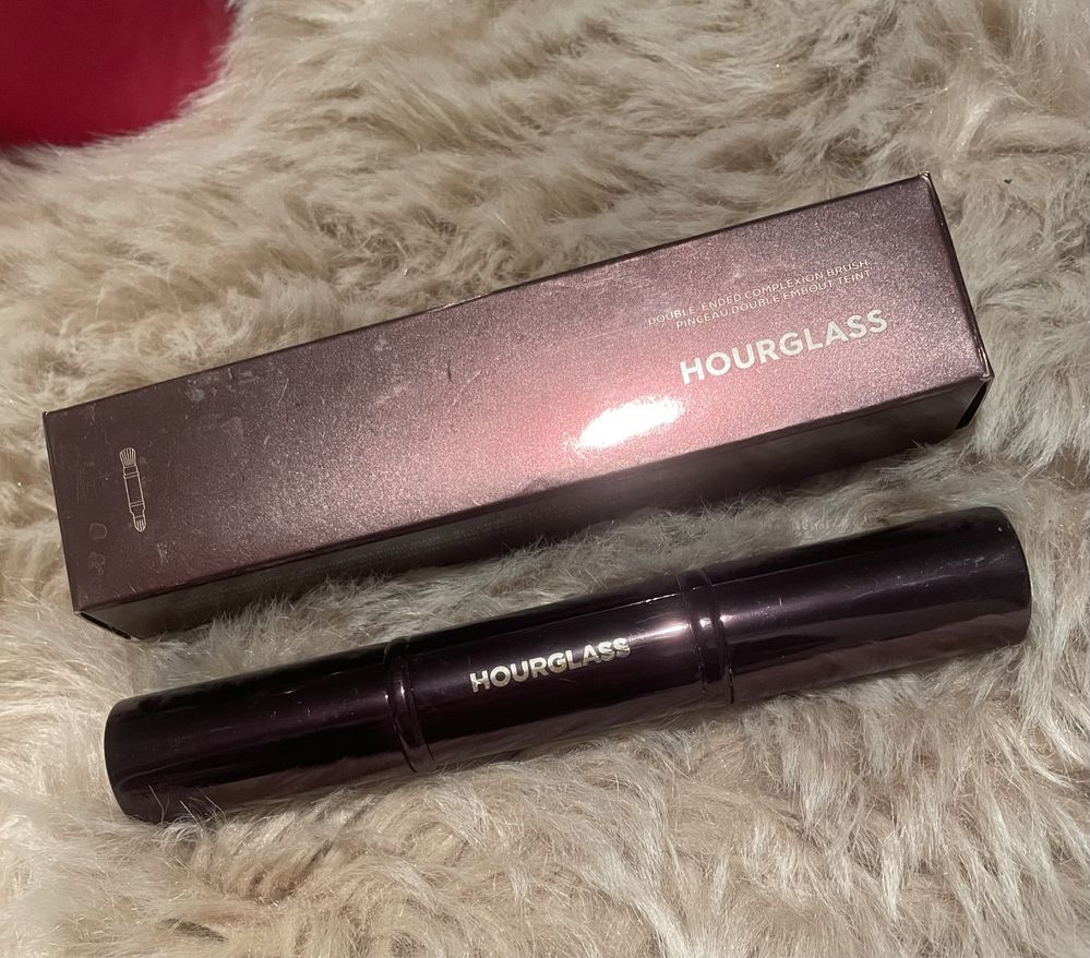 Hourglass pędzel podwójny do makijażu double ended complexion brush