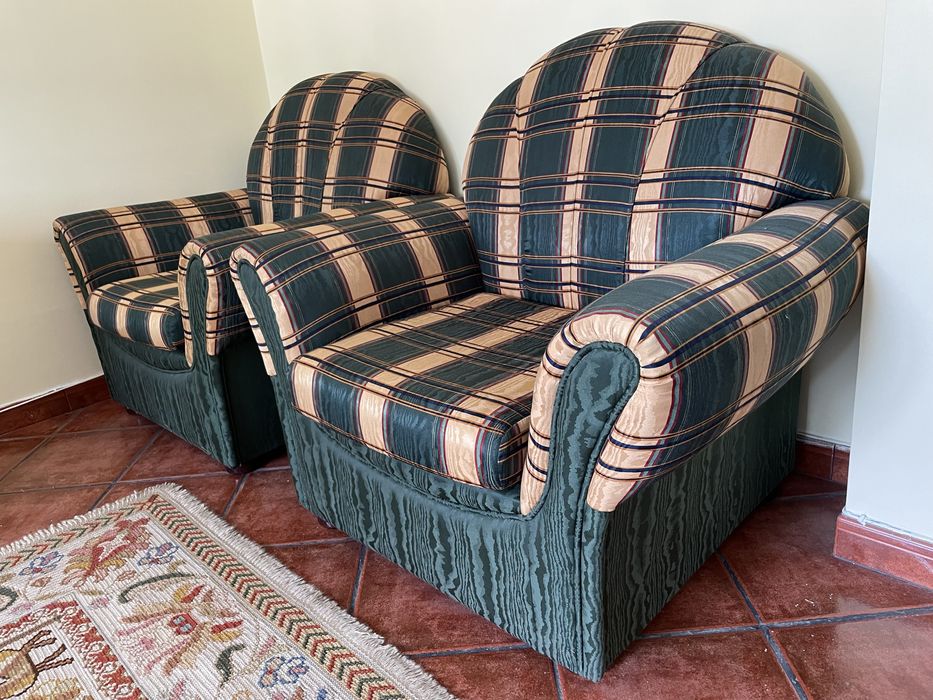 Conjunto 2 sofas individual e sofá cama