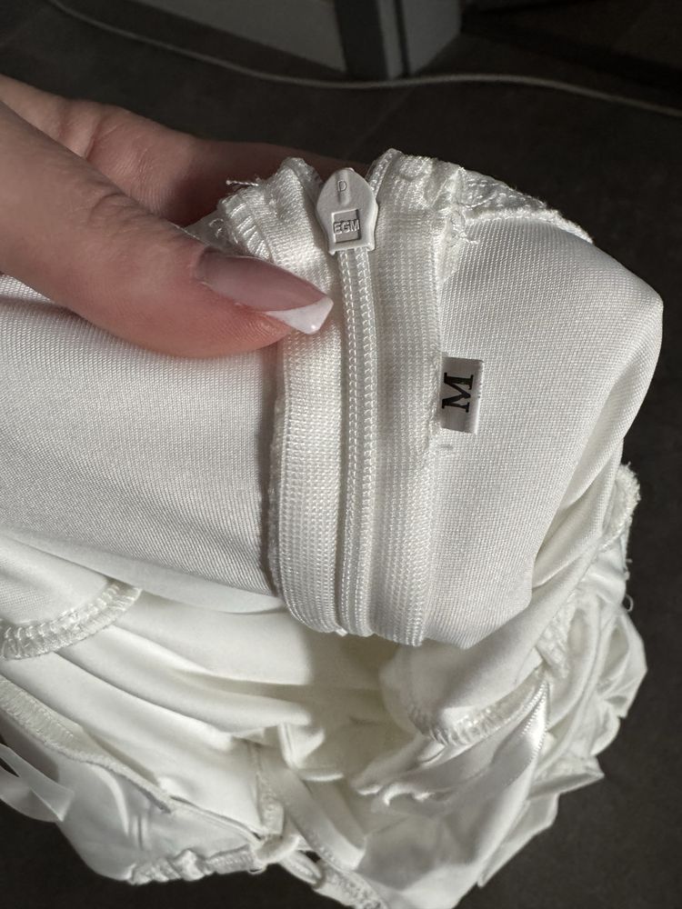 Biala drapowana sukienka rozm m seksy