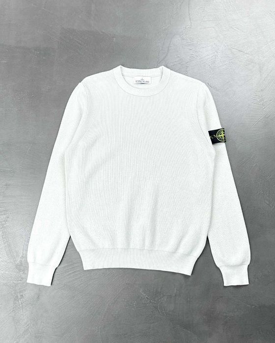 Светр Stone Island 550D8 Ribbed Soft Cotton Sweater Ice SI0128-IC