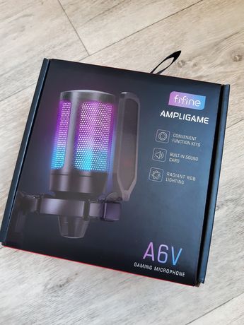 ‼️Новий‼️ Мікрофон Fifine AmpliGame A6V USB RGB-подсветкой на треноге