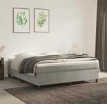 Cama em veludo cinza-claro 160x200