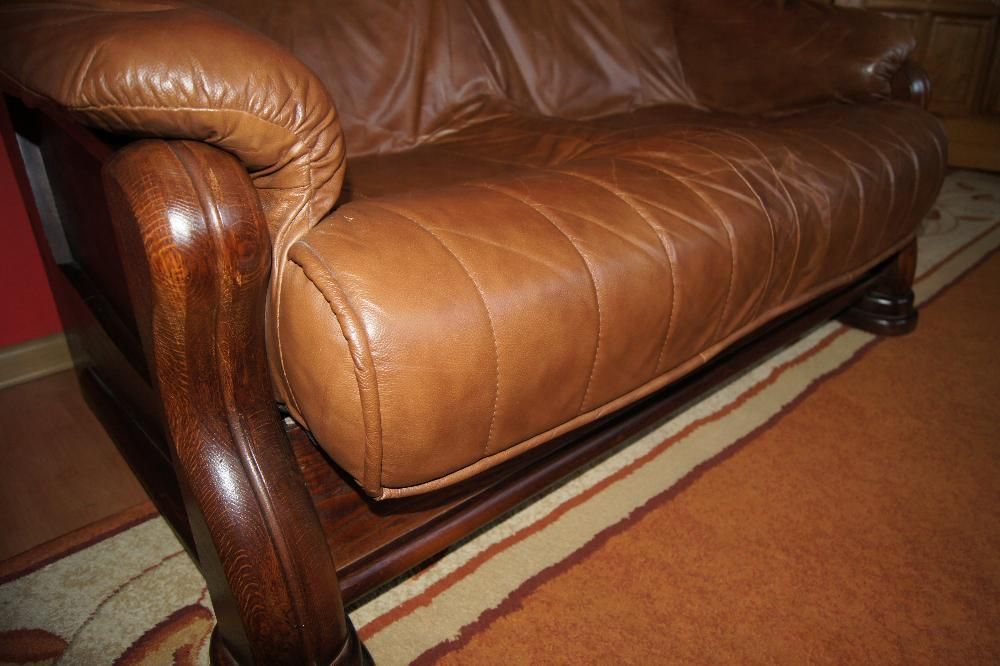 Komplet mebli skórzanych 3+2