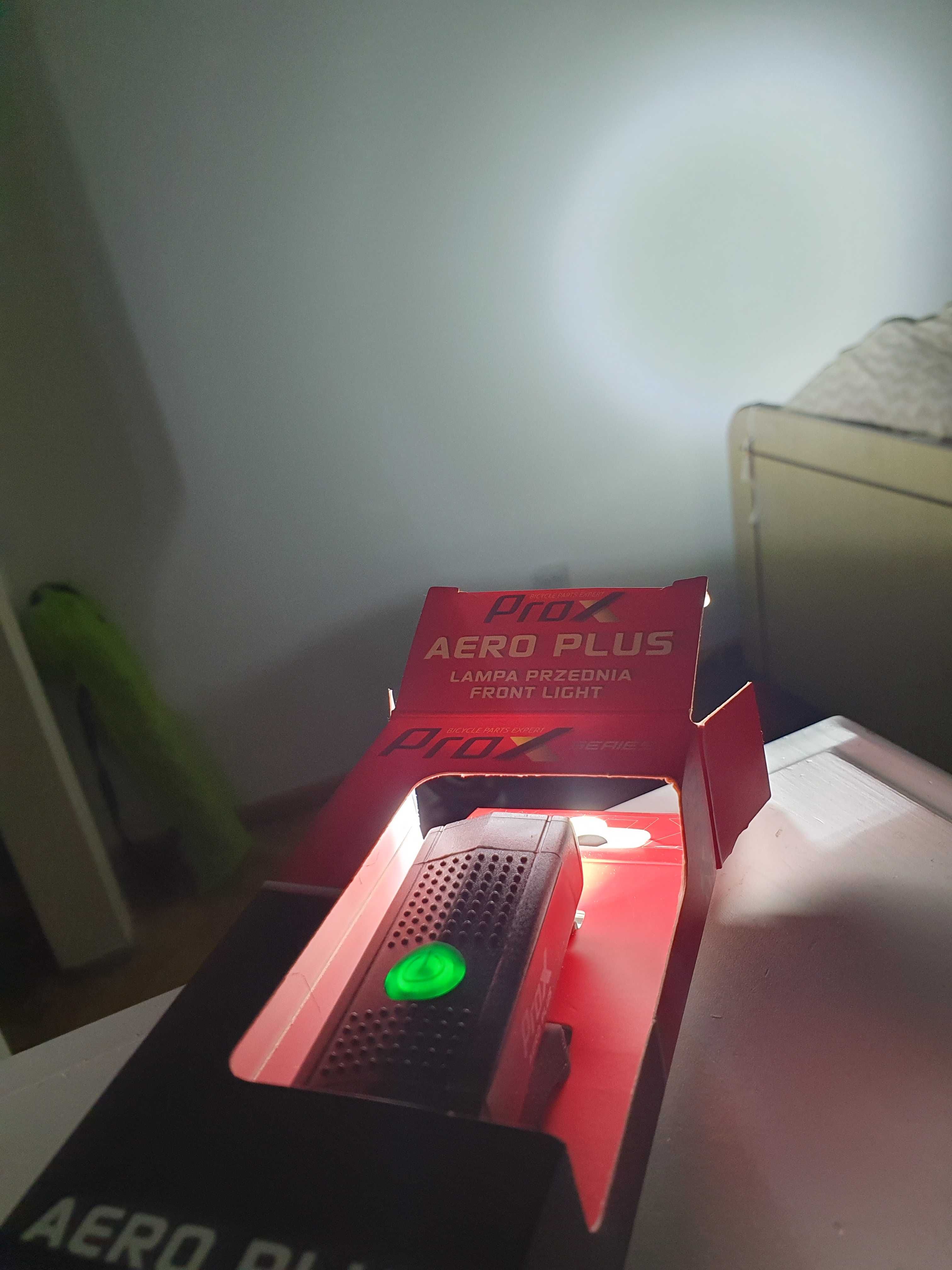 Nowa lampa rowerowa LED aero plus, prox series 4 tryby daleki zasięg