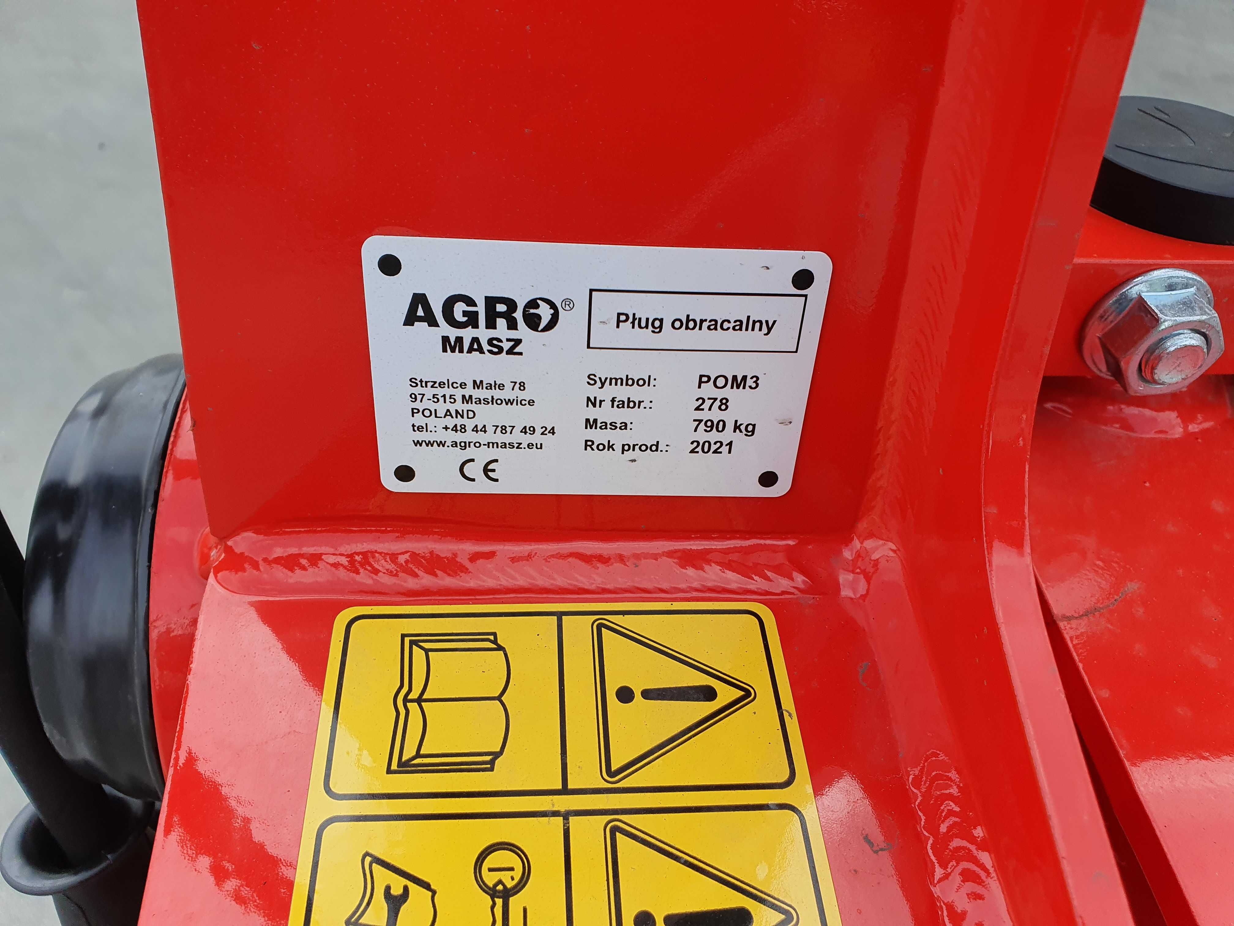 Pług Obrotowy Agro-Masz Pom 3 - Pług 3 skibowy-Zabezpieczenie zrywalne