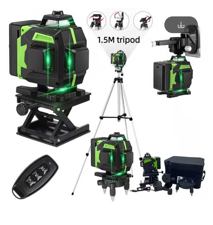 Poziomica laserowa/automatyczne układanie linii/16linii 4D/statyw 1.5m