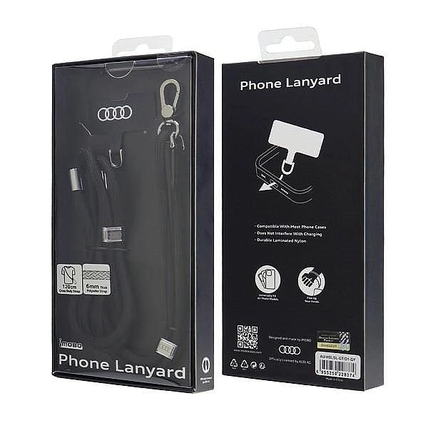 Smycz Audi Crossbody uniwersalna 120cm x 10mm - czarna