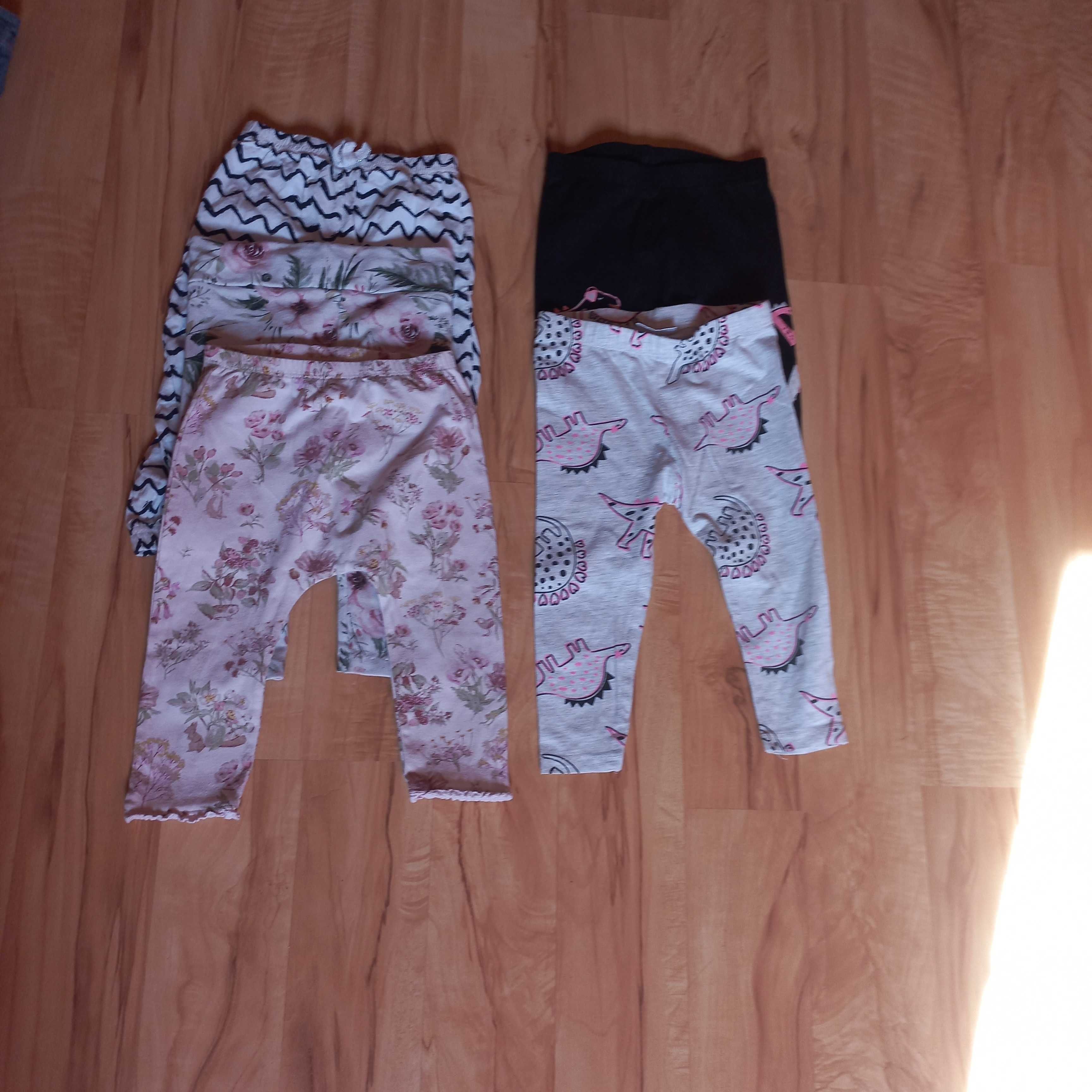 Paczka 14 szt Spodnie/getry/legginsy 74-80 (9-12m) dziewczynka