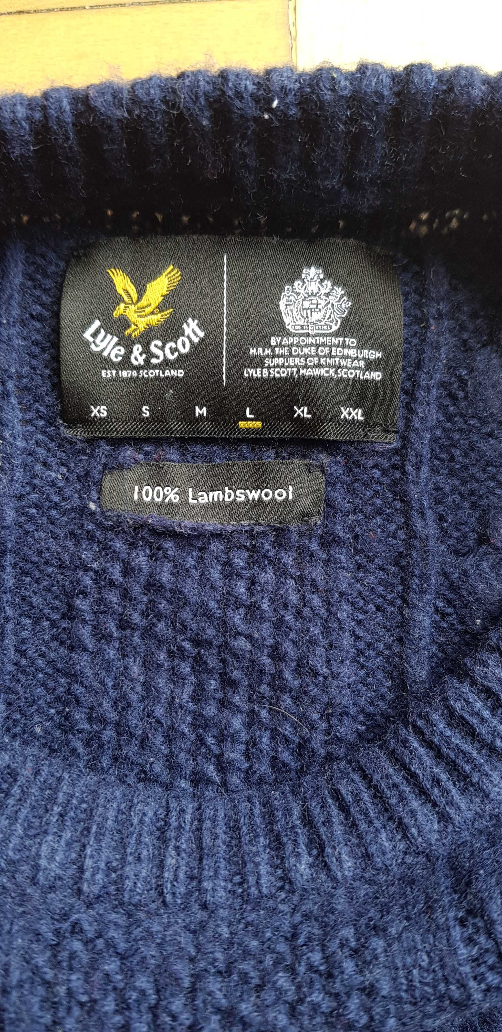 Welniany sweter w warkocze, Lyle&Scott