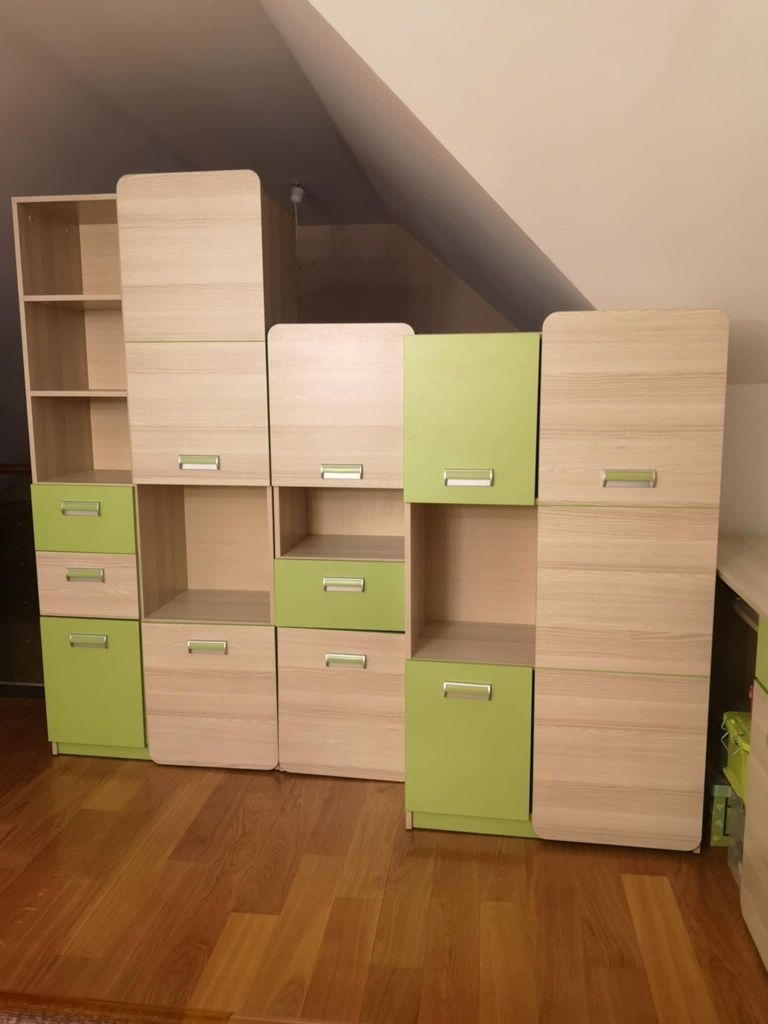 Zestaw mebli do pokoju jesion coimbra/ Zieleń limonki