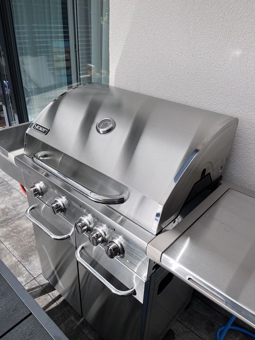 Gril Gazowy YOER 100% stal nierdzewna, STALOWE rusztu, miejsc na butle