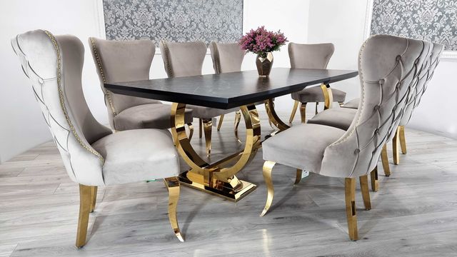 Jadalnia Glamour rozkładany stół + 8 krzeseł PRINCESSA