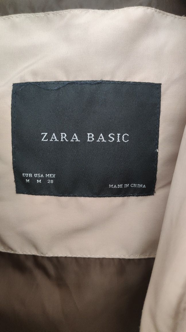 Kurtka ZARA XS 34 beżowa camel futerko przejściowa zimowa