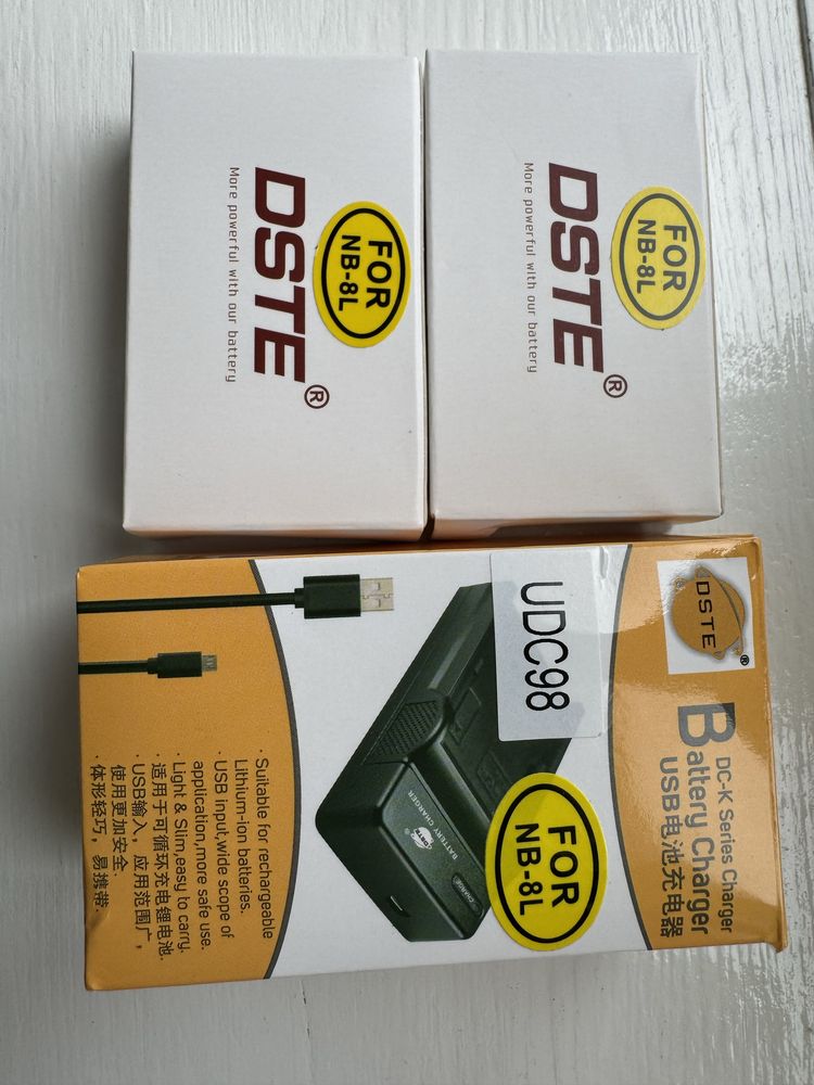 Комплект акумулятора DSTE Li-60В 2 шт зарядка для Olympus FE-370 Optio