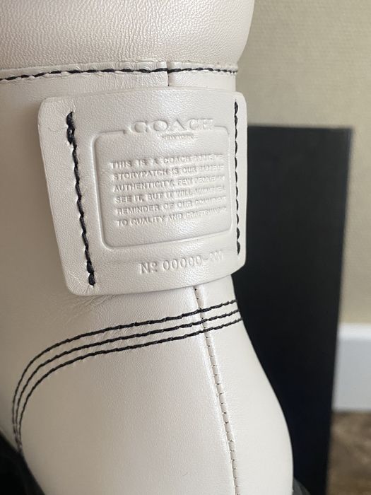 Черевики ботінки ботинки молочного кольору шкіряні coach 100% оригінал