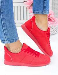 Czerwone Lekkie Buty Sportowe Klasyczne Sneakersy 37