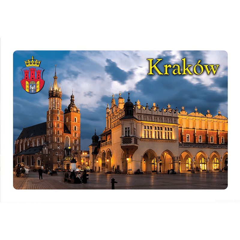 Magnes na lodówkę z efektem 3D Kraków Kosciół Mariacki i Sukiennice