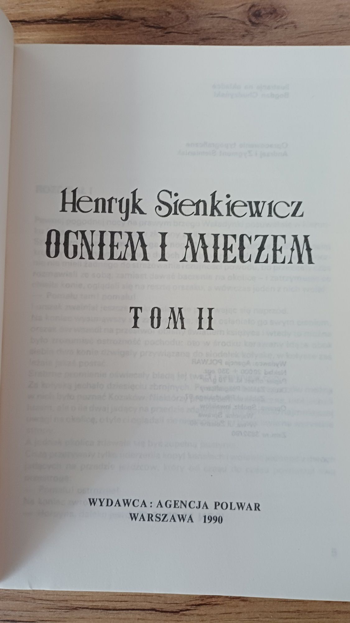 Henryk Sienkiewicz "Ogniem I Mieczem" Tom 1 i 2