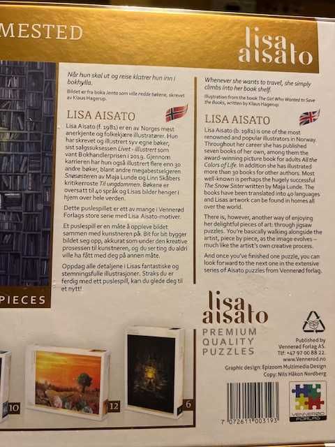 Puzzle Lisa Aisato 1000 elementów, Rainfall Miłośniczka książek Nowe
