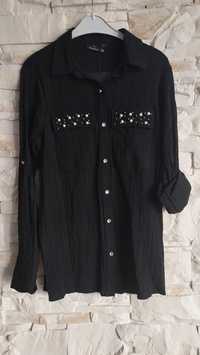 Czarna karbowana koszula S, M, L, XL, XXL