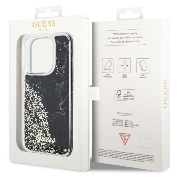 Etui Guess Liquid Glitter Marble do iPhone'a 14 Pro