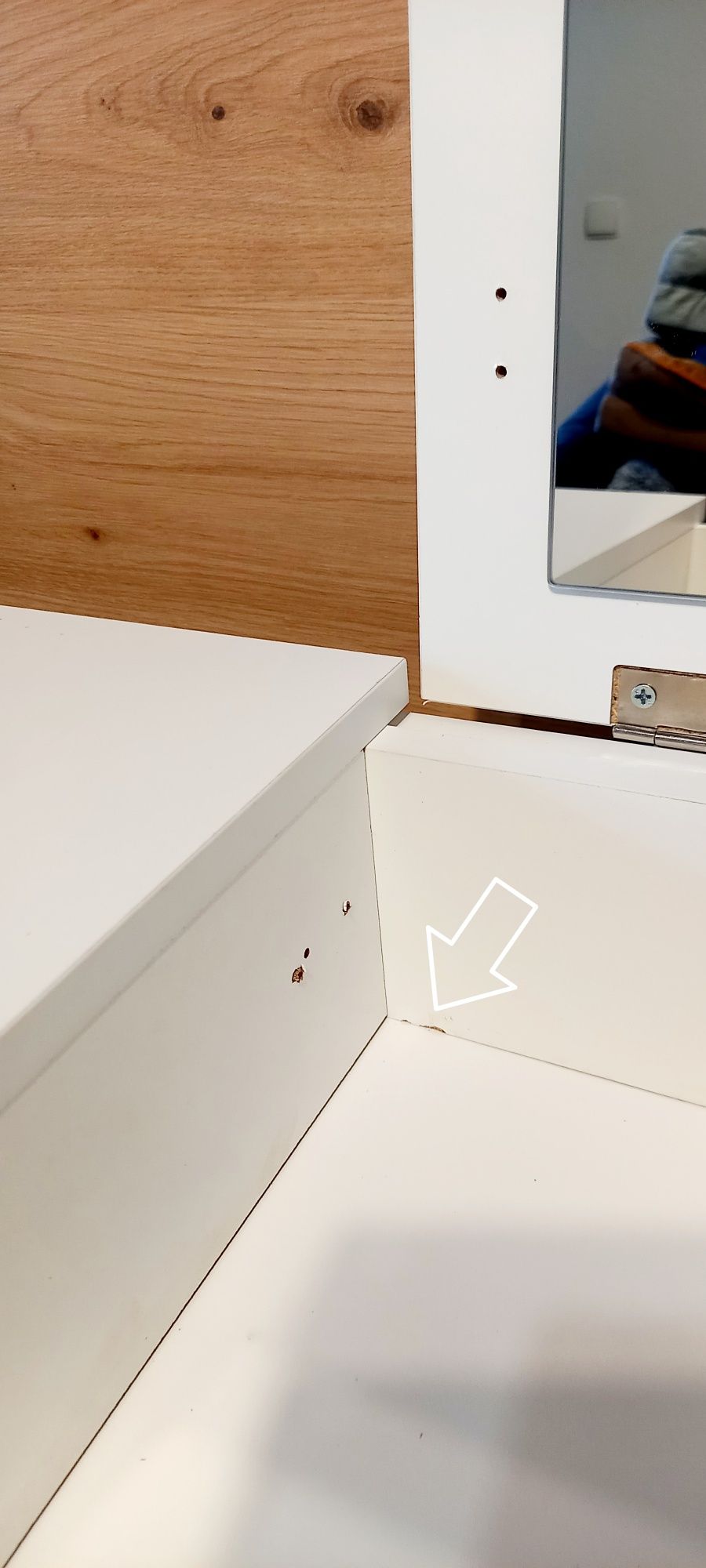 Komplet 2w1 toaletka biała biurko taboret lustro