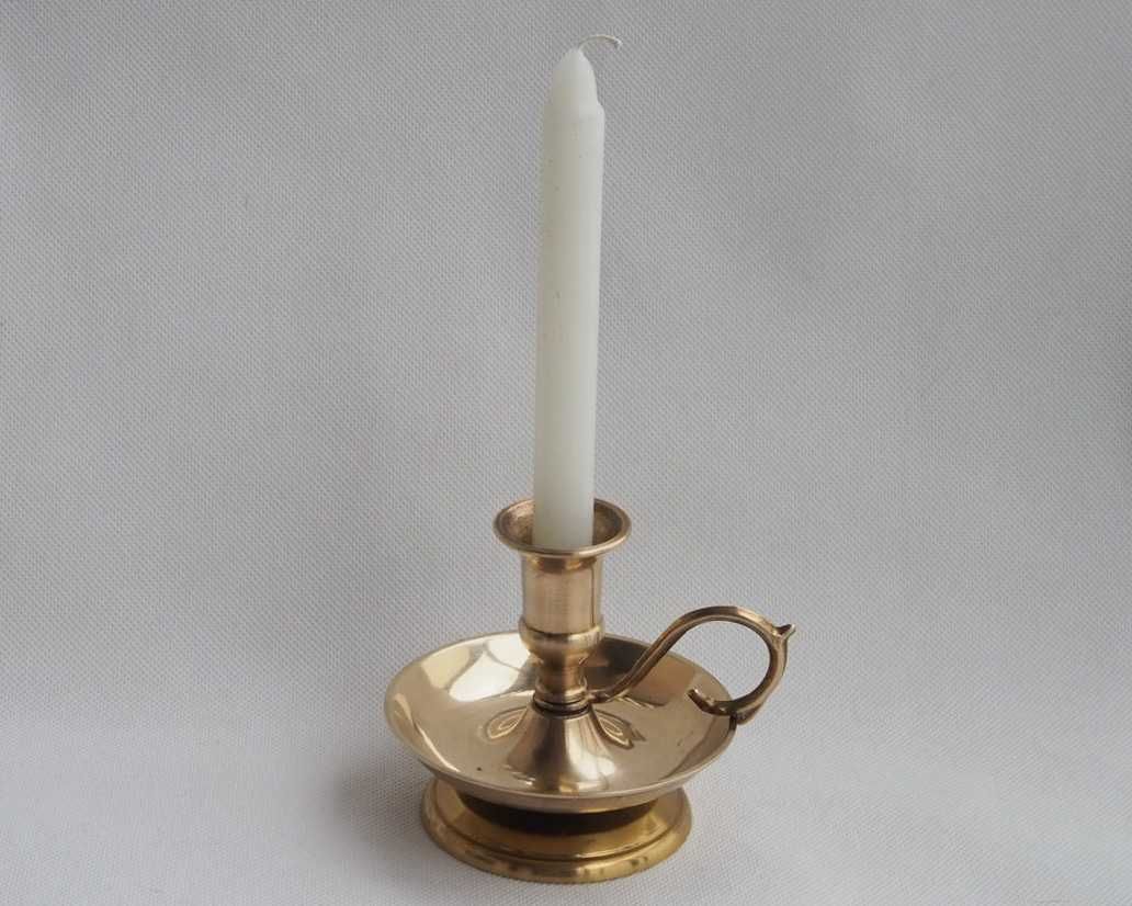 Kaganek świecznik mosiężny Vintage unikat mosiądz wysokość 10 cm