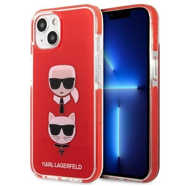 Etui Karl Lagerfeld "Karl & Choupette" do iPhone 13 Mini - Czerwony