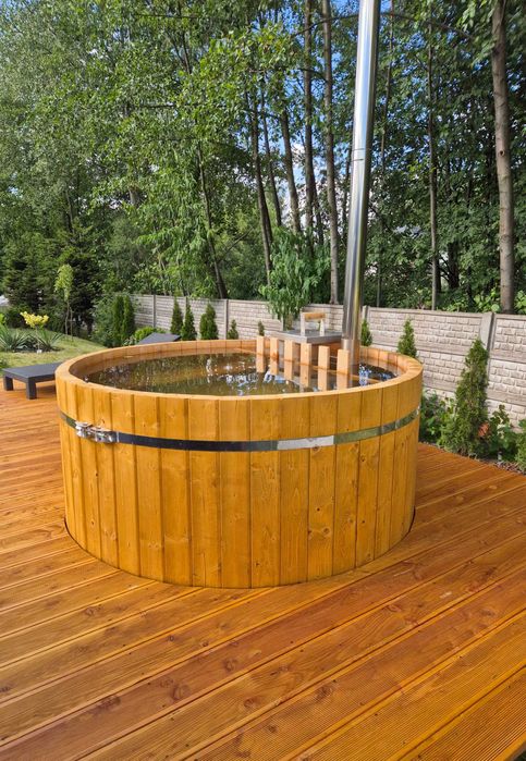 Balia ogrodowa gorąca 180cm, KOMPLETNA, JAKUZZI, hot tube, ruska bania