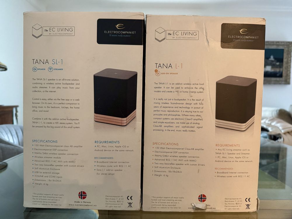 Colunas Activas all-in Electrocompaniet Tana SL-1  + L1