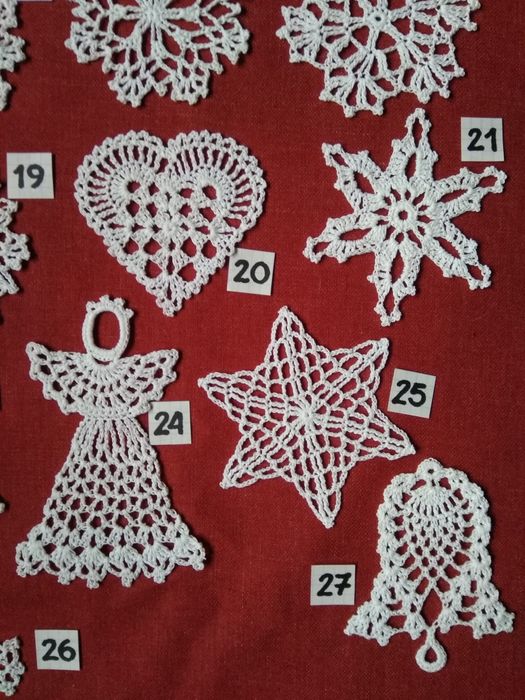 Szydełkowe gwiazdki ozdoby świąteczne