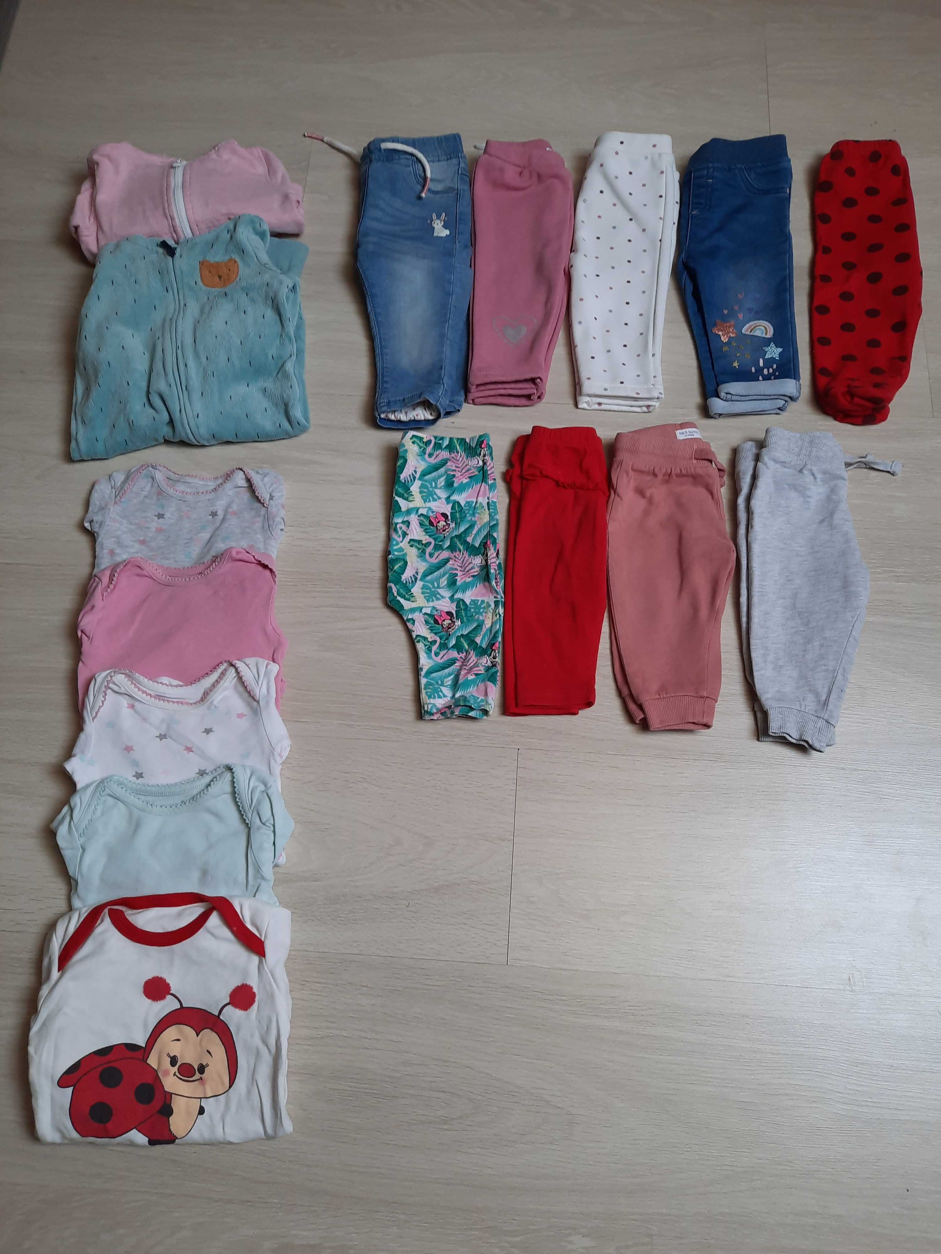 Ubranka body spodnie dla dziewczynki 68