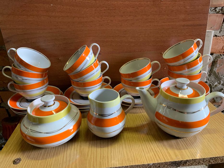 Сервиз Радиоволны Барановка 11 персон посуда чашка сахарница молочник