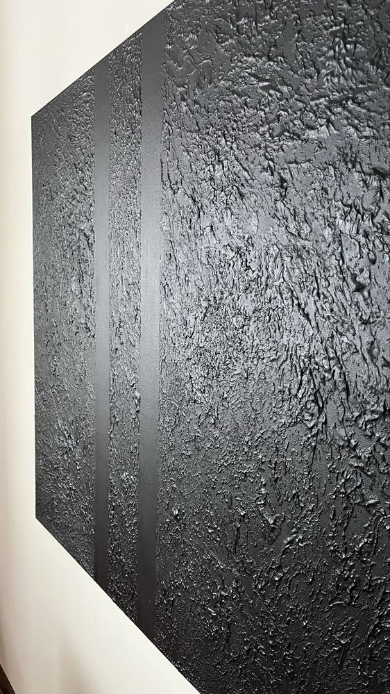 Minimalityczny Obraz Strukturalny Modern Moon Black 120x100