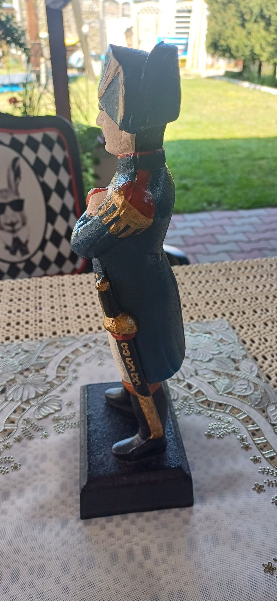 Vintage Napoleon Bonaparte żeliwo wys. 28 cm ręcznie malowanie OKAZJA