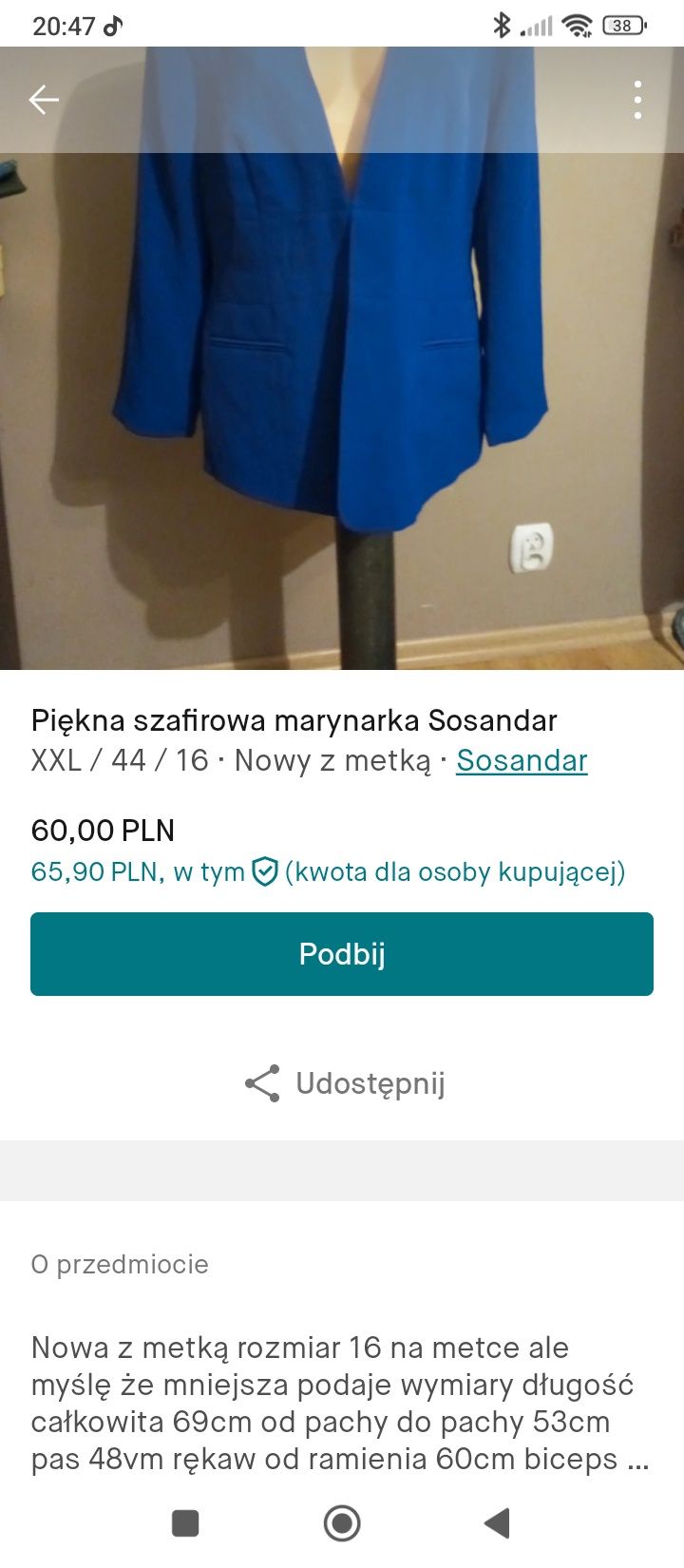 Nowa marynarka Sosandar